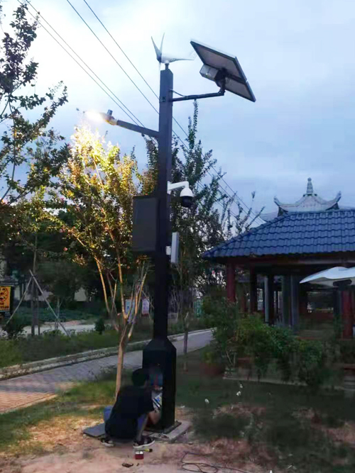 Construction site of wind solar complementary smart street lamp